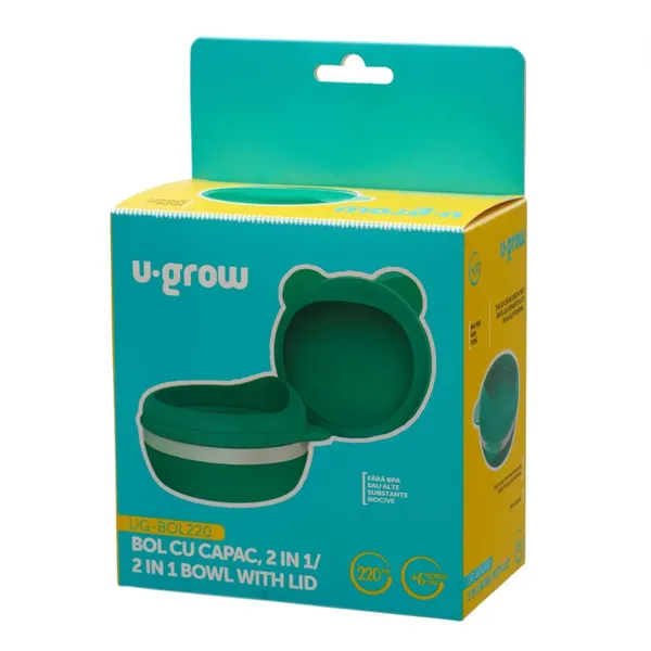 Bol U-GROW 2 in 1 cu Capac 220 ml pentru Diversificare - imagine 3