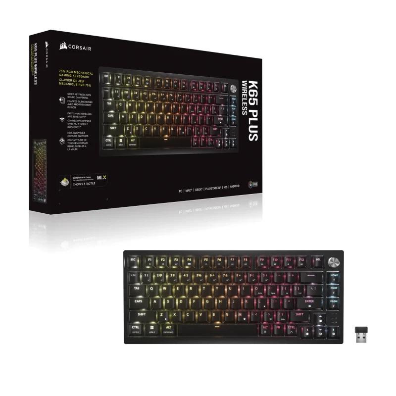 Tastatură Gaming Mecanică CORSAIR K65 PLUS Wireless 75% RGB