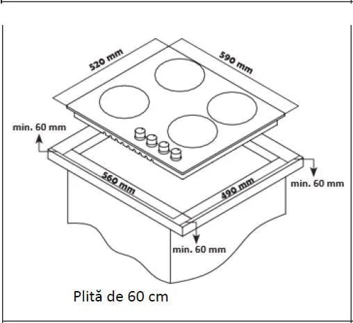 Plită Incorporabilă HEINNER HBH-S584WI-IX Gaz 4 Arzătoare Inox - imagine 2