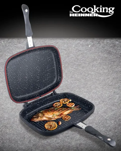 Tigaie Grill HEINNER Dark Line Classic Aluminiu 36x24x7.5 cm - imagine 2