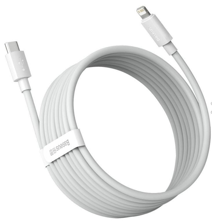 Cablu BASEUS Simple Wisdom USB-C Lightning 1m Alb TZCATLZJ-02
