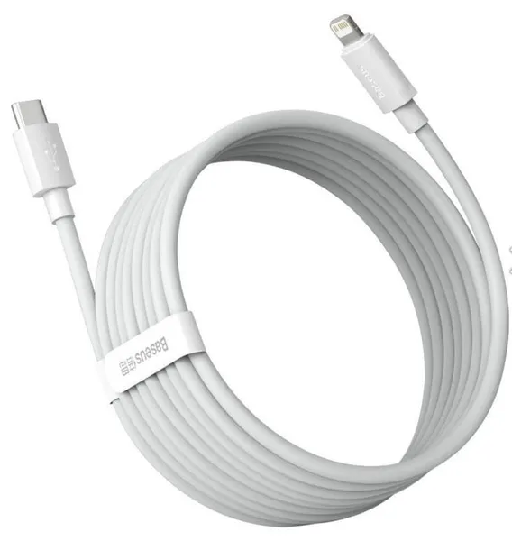 Cablu BASEUS Simple Wisdom USB-C Lightning 1m Alb TZCATLZJ-02