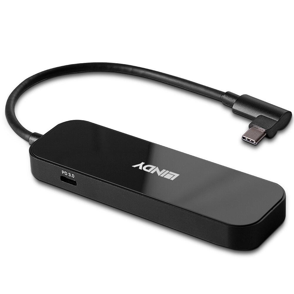 Hub USB LINDY 4 Porturi 3.2 Gen2 10Gbps PD 100W Negru