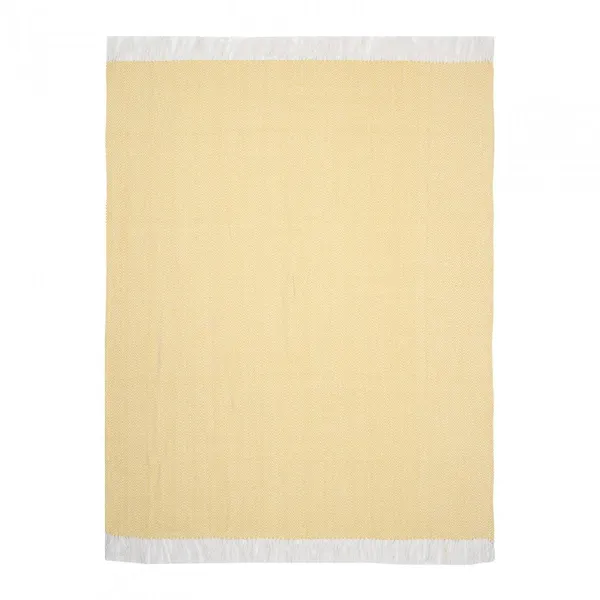 Cuvertură Pled Zig Yellow 160x200 cm cu Ciucuri - imagine 4