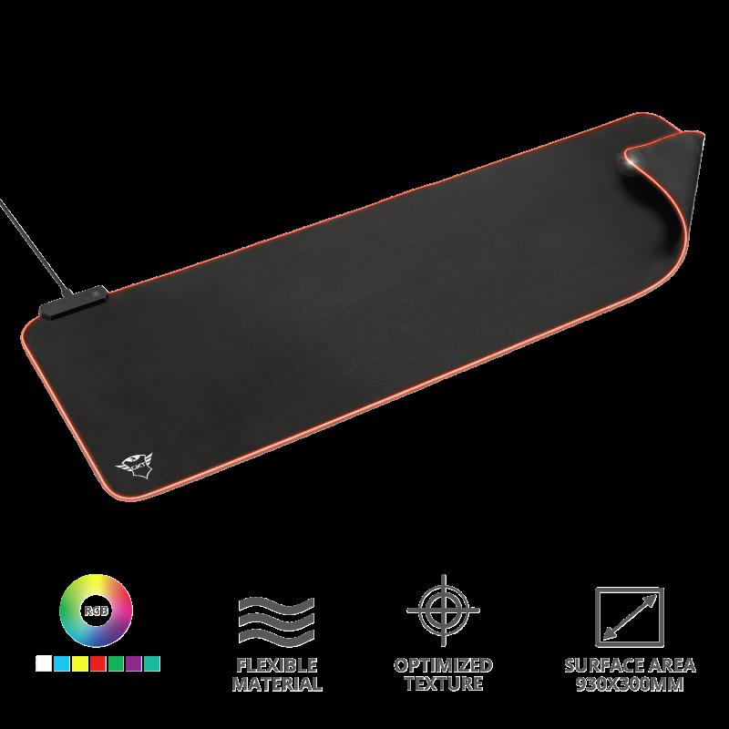 Mousepad TRUST GXT 764 GlideFlex Gaming LED Negru 930x300mm - imagine 2