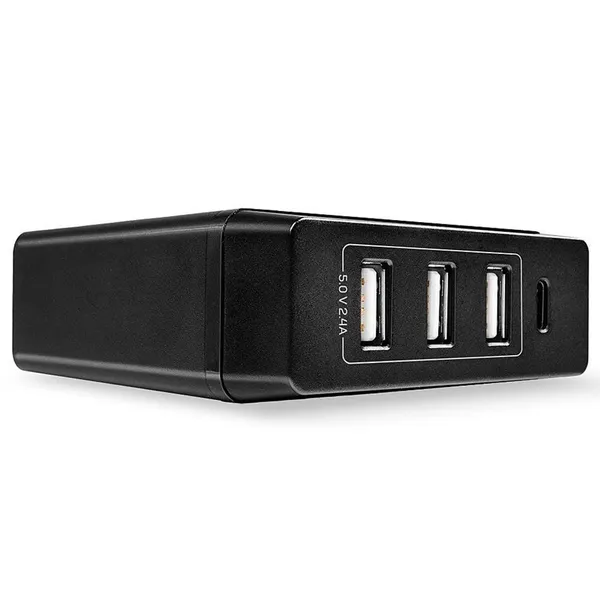 Încărcător USB LINDY LY-73329 3xUSB-A 1xUSB-C PD 72W Negru - imagine 2