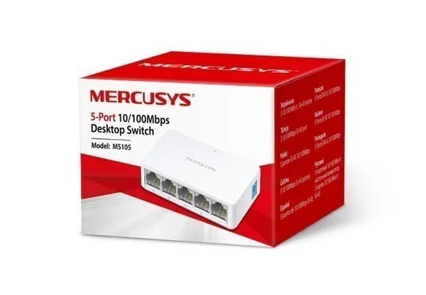 Switch MERCUSYS MS105 5 Porturi 10/100 Mbps Alb - imagine 2