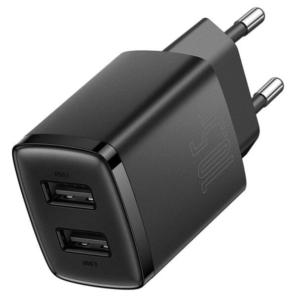 Încărcător Rețea BASEUS Compact 10.5W 2 x USB Negru