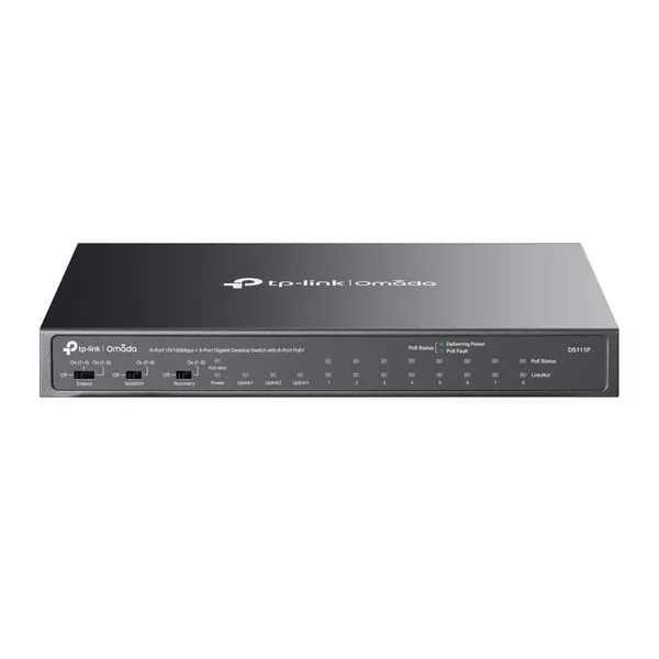 Switch TP-LINK Omada DS111P 8 Porturi PoE+ 65W - imagine 1
