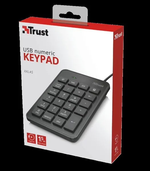 Tastatură Numerică TRUST Xalas USB Negru TR-22221 - imagine 3
