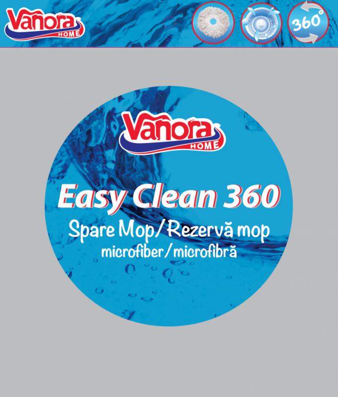 Rezervă Mop Rotativ 360 VANORA HOME Super Easy Clean Microfibră - imagine 2