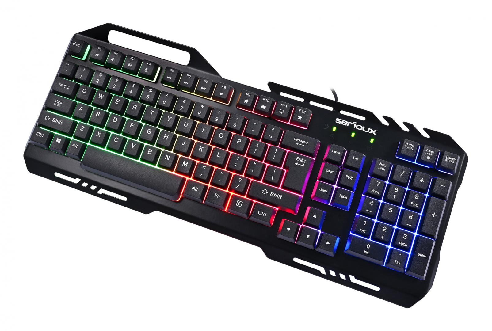 Kit Gaming SERIOUX Tobis 3 în 1 Tastatură Mouse Mousepad Negru - imagine 8