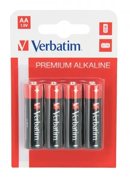 Baterii Alcaline VERBATIM AA R6 1.5V 4 bucăți