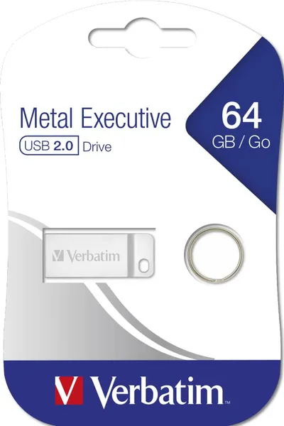 Memorie USB VERBATIM Metal Executive 64GB USB 2.0 Argintiu - imagine 2