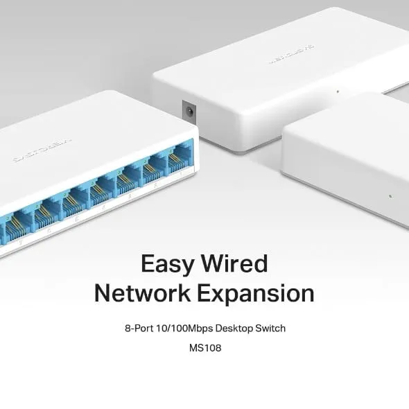 Switch MERCUSYS MS108 8 Porturi 10/100 Mbps - imagine 2