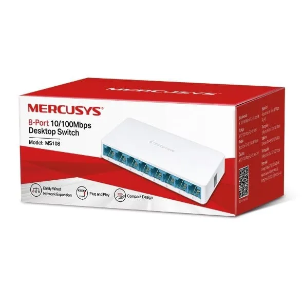 Switch MERCUSYS MS108 8 Porturi 10/100 Mbps - imagine 4