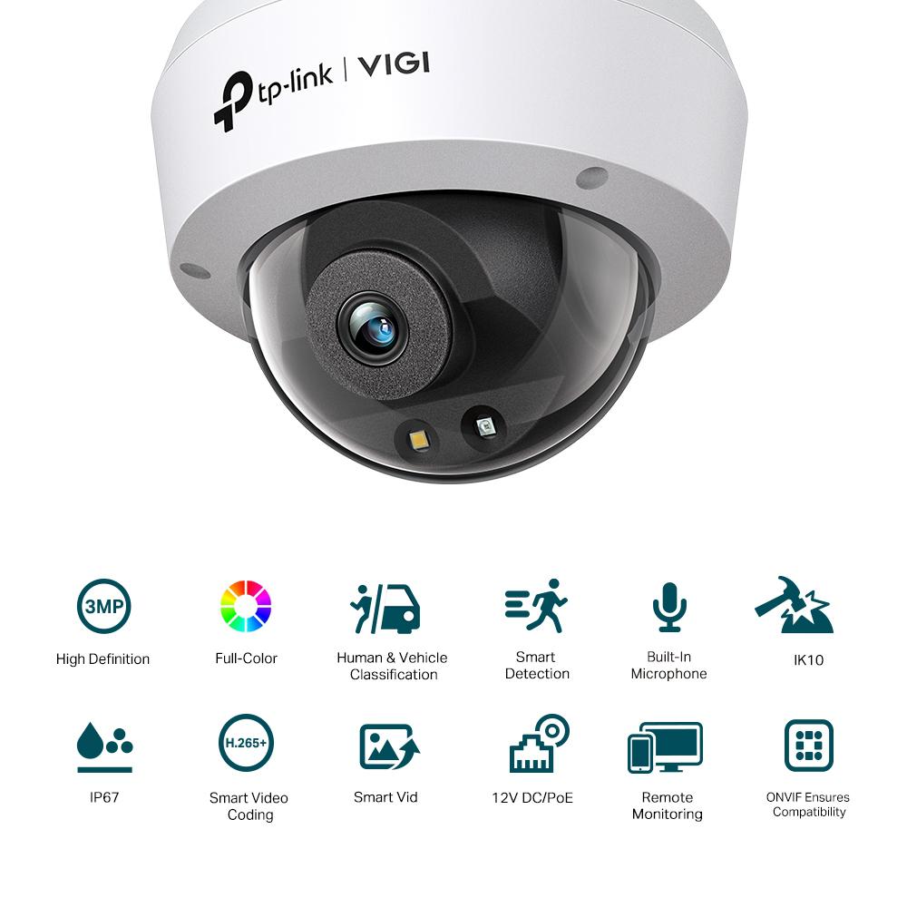 Cameră IP Dome TP-LINK VIGI C230 3MP Lentilă 2.8mm IR 30m - imagine 2