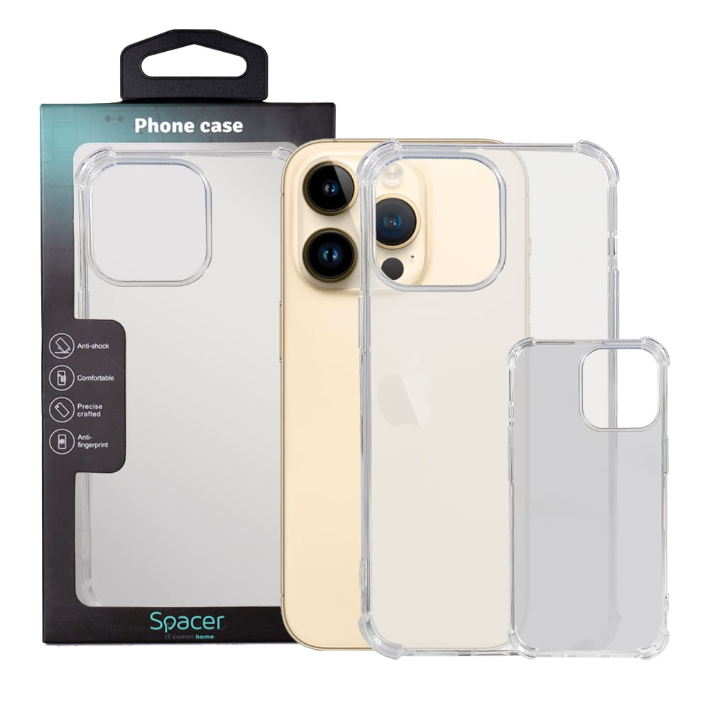 Husă SPACER iPhone 14 Pro Max Transparentă TPU 1.5mm