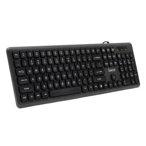 Tastatură SPACER Low Profile USB 104 Taste Silențioasă Negru - imagine 9