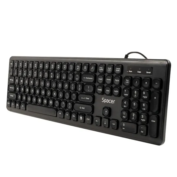 Tastatură SPACER Low Profile USB 104 Taste Silențioasă Negru - imagine 7