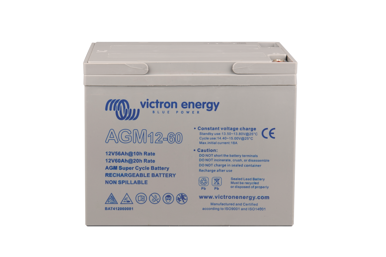 Acumulator VICTRON ENERGY Deep Cycle GEL 12V 60Ah BAT412550104 - imagine 2
