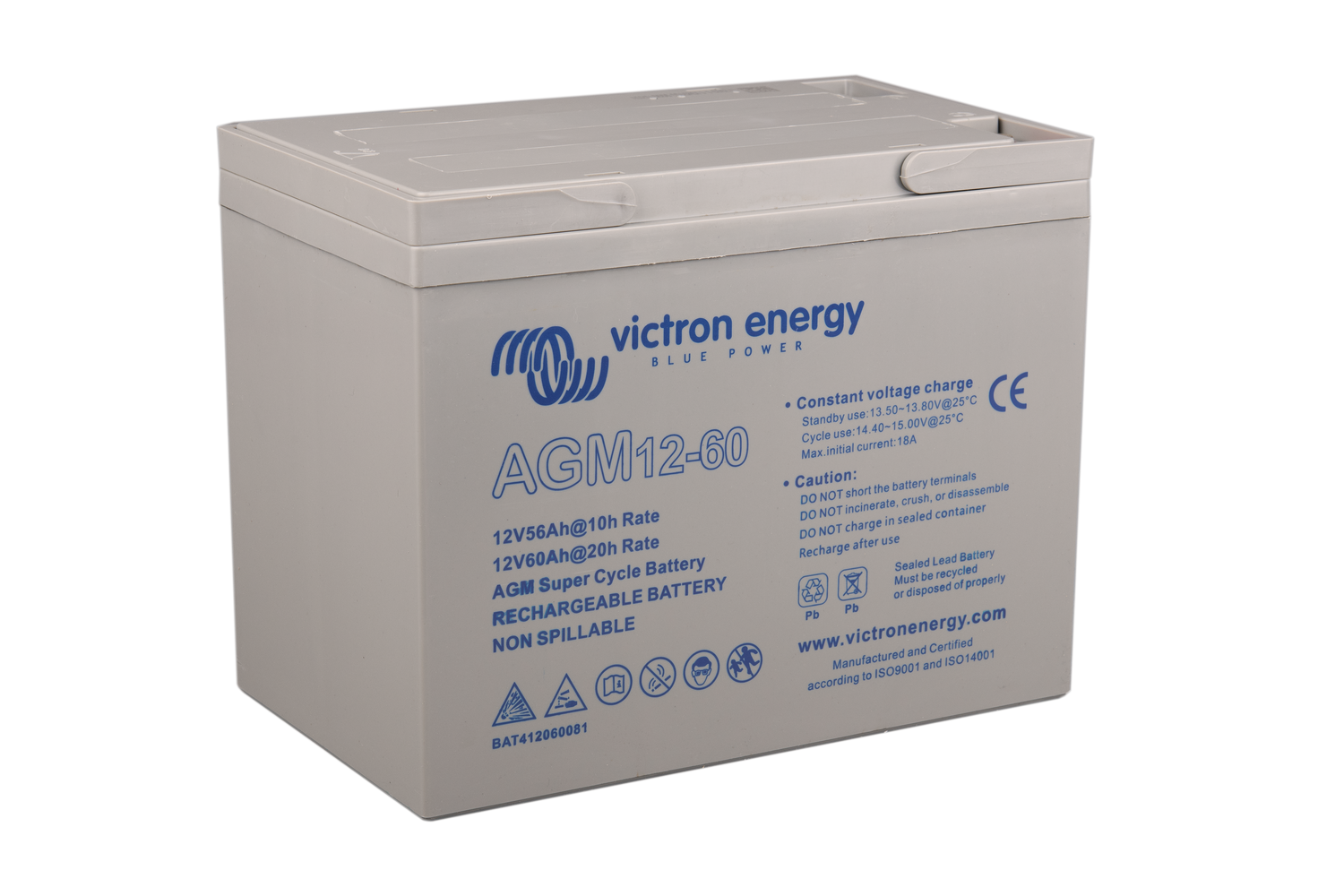 Acumulator VICTRON ENERGY Deep Cycle GEL 12V 60Ah BAT412550104 - imagine 3