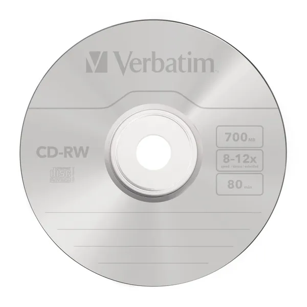 Disc CD-RW VERBATIM 700MB 12X 10 bucăți JewelCase 43148