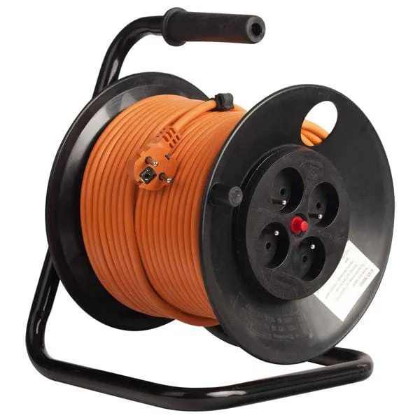 Prelungitor BACHMANN B392.250 Schuko 4 Prize 50m Negru Portocaliu