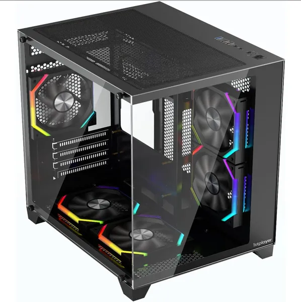 Carcasa PC 1ST PLAYER Gaming BV5-bk 5 Ventilatoare aRGB PWM Micro-ATX Negru