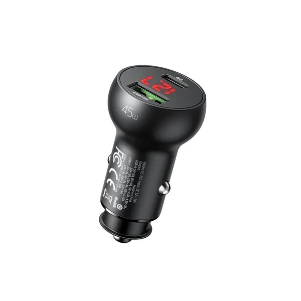 Încărcător Auto MCDODO Mushrooms Series 45W 2 Porturi Negru