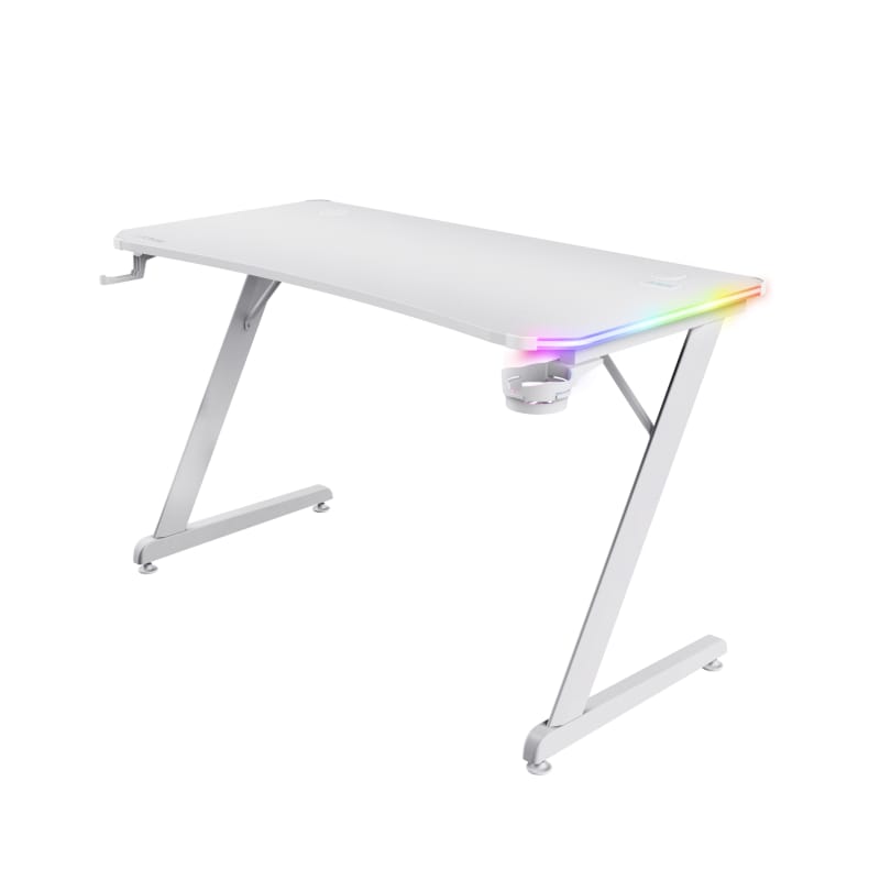 Birou Gaming TRUST GXT 709W Luminus RGB Alb TR-25328