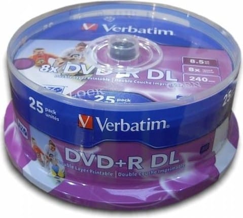 Disc DVD+R VERBATIM Double Layer 8.5GB 8x Printabil 25 buc