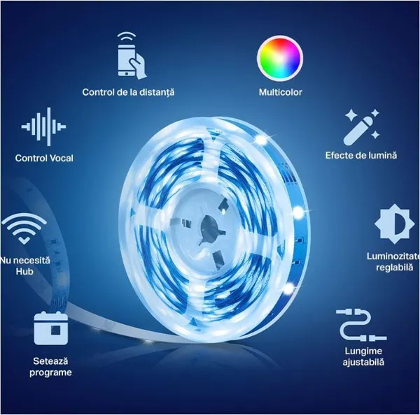 Benă LED Smart TP-LINK Tapo L900-10 2x5m 16 Milioane Culori - imagine 2