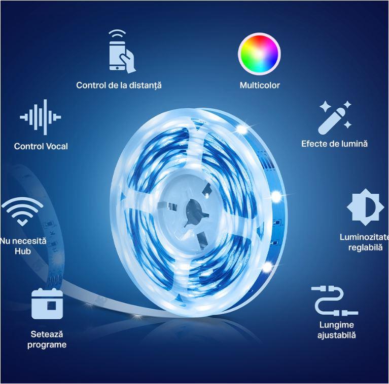 Benă LED Smart TP-LINK Tapo L900-10 2x5m 16 Milioane Culori - imagine 2