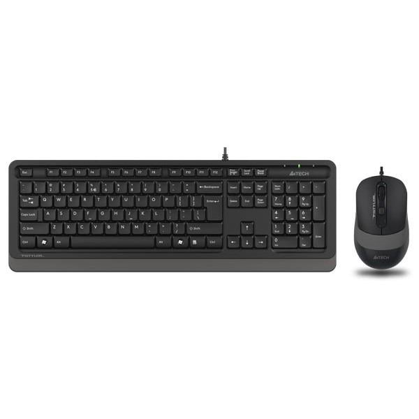 Kit Tastatură și Mouse A4TECH Fstyler FM10+FK10, cu fir, USB, Gri