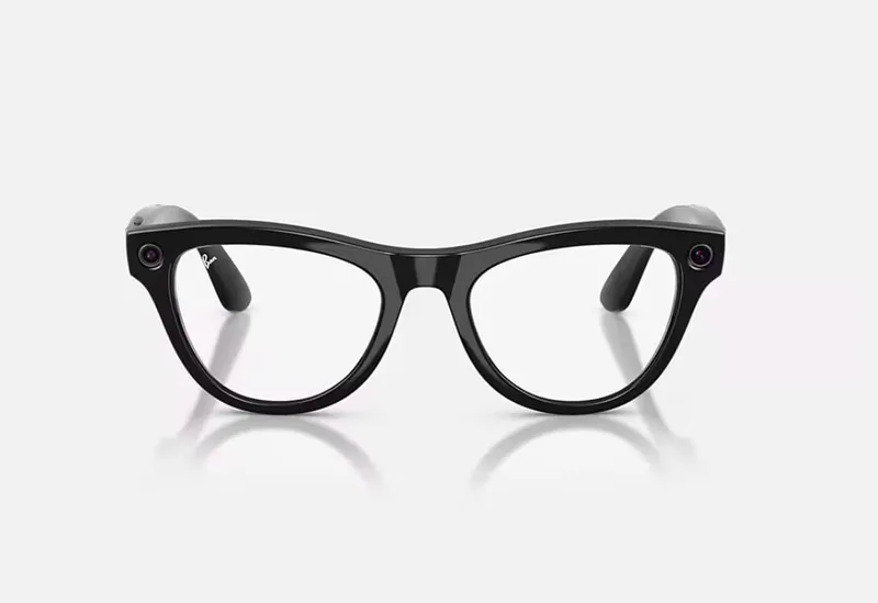 Ochelari Smart RAYBAN Meta Skyler High Bridge Fit Negru Lucios Transitions Gen 2 - imagine 3
