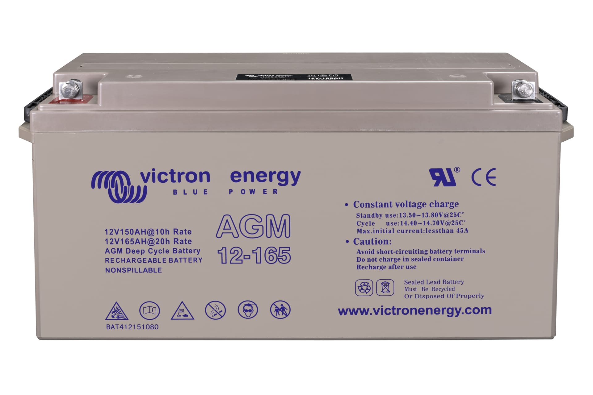 12V/165Ah AGM Deep Cycle Batt. (M8)