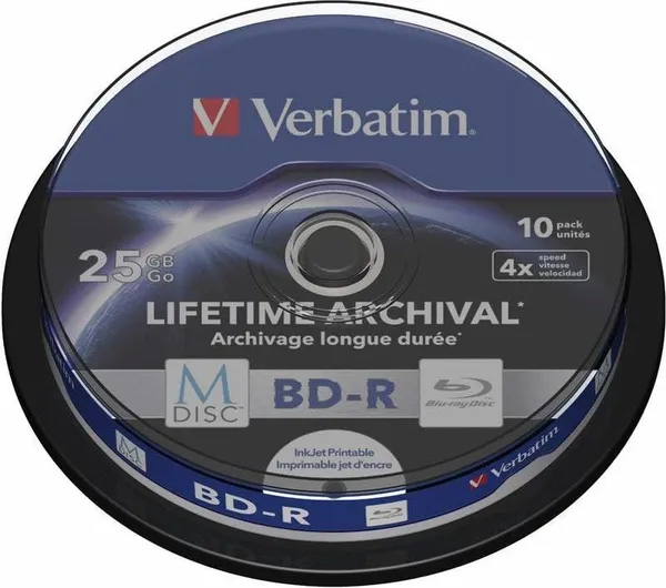 Disc BD-R VERBATIM 25GB 4x Printabil MDISC 10 buc