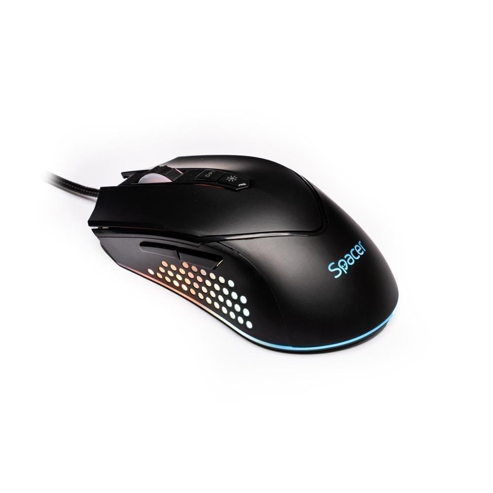 Mouse Gaming SPACER Alien Nova Negru cu Fir 12000 DPI