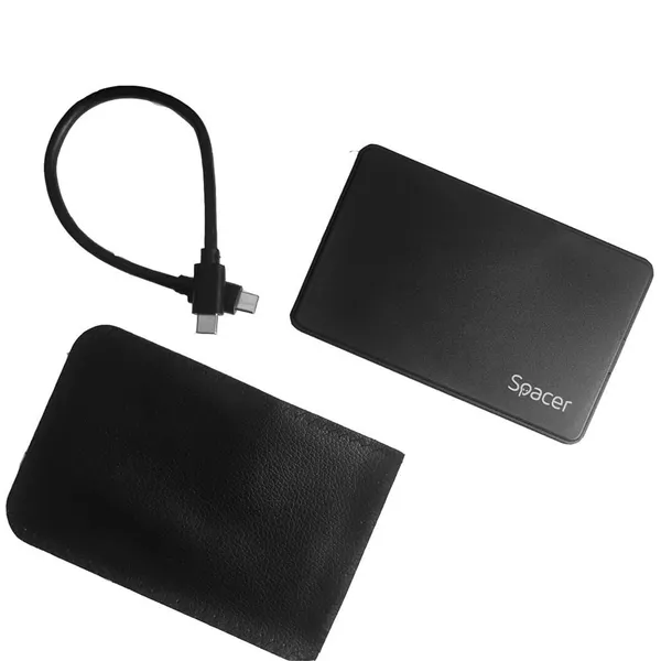 Rack Extern SPACER SPR-TYPE-C-01 USB-C Plastic Negru - imagine 4