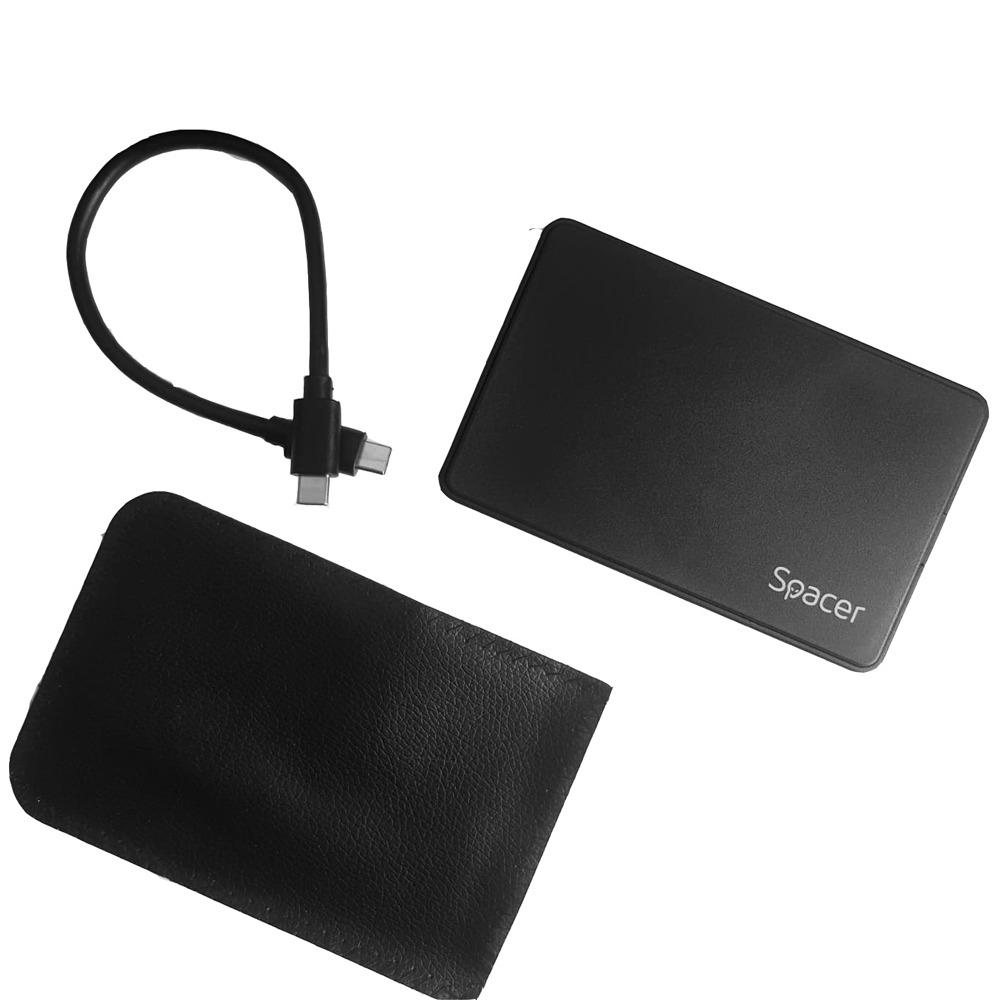 Rack extern SPACER SPR-TYPE-C-01 USB-C Plastic Negru - imagine 4