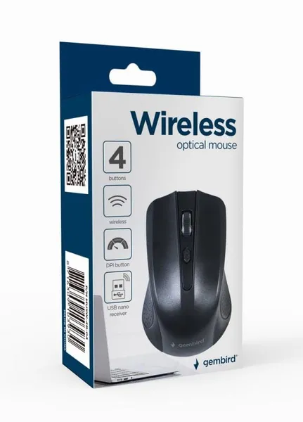 Mouse Wireless GEMBIRD MUSW-4B-04 1600 DPI Negru - imagine 2