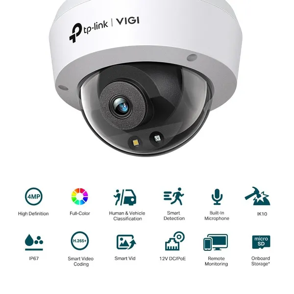 Cameră IP Dome TP-LINK C240 4MM 4MP Lentilă 4mm IR+WL 30m - imagine 2