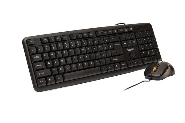 Kit Tastatură și Mouse SPACER SPDS-S6201 Cu Fir USB Negru