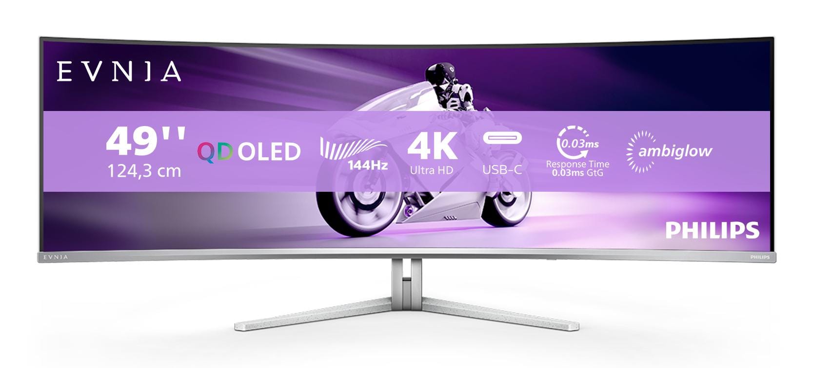 Monitor Gaming PHILIPS Evnia 49M2C8900L/00 QD-OLED 49 inch SuperWide 144 Hz