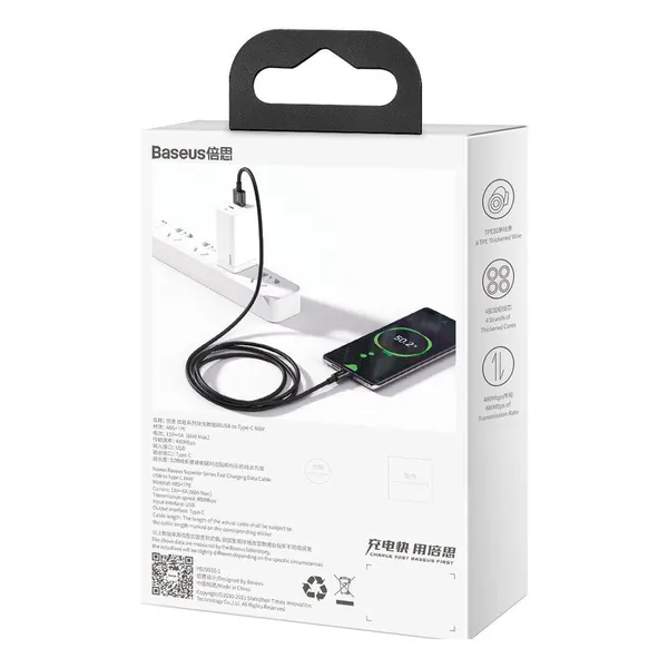 Cablu USB BASEUS Superior CATYS-01 1m Negru - imagine 3