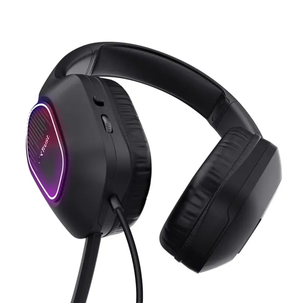 Căști cu fir TRUST GXT 416 Zirox Microfon LED Negru TR-25331 - imagine 2