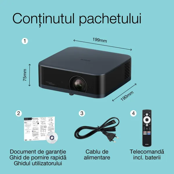 Videoproiector EPSON EF-62N 4K PRO-UHD 700 Lumeni Metallic Navy - imagine 6