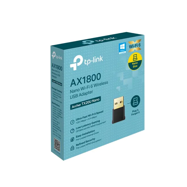 Adaptor Wi-Fi 6 Nano USB TP-Link Archer TX20U Nano, AX1800 Dual-Band - imagine 5