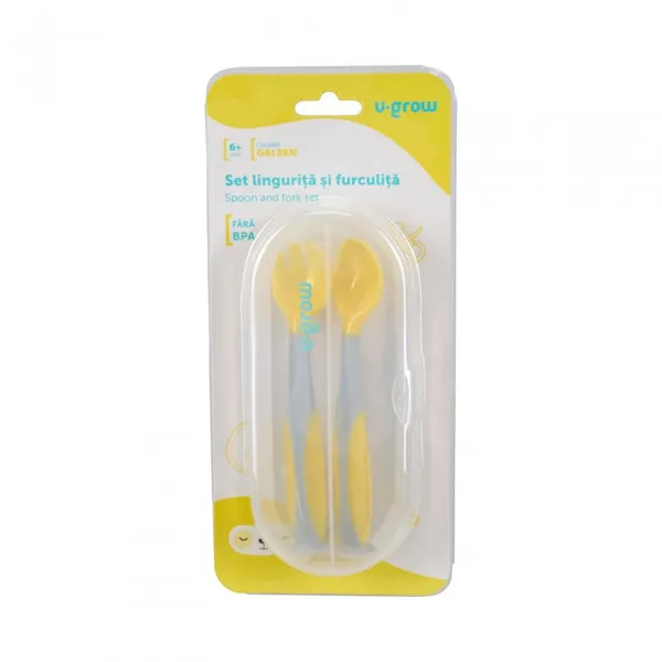 Set Tacâmuri U-GROW Linguriță și Furculiță Galben UG-218YE - imagine 4